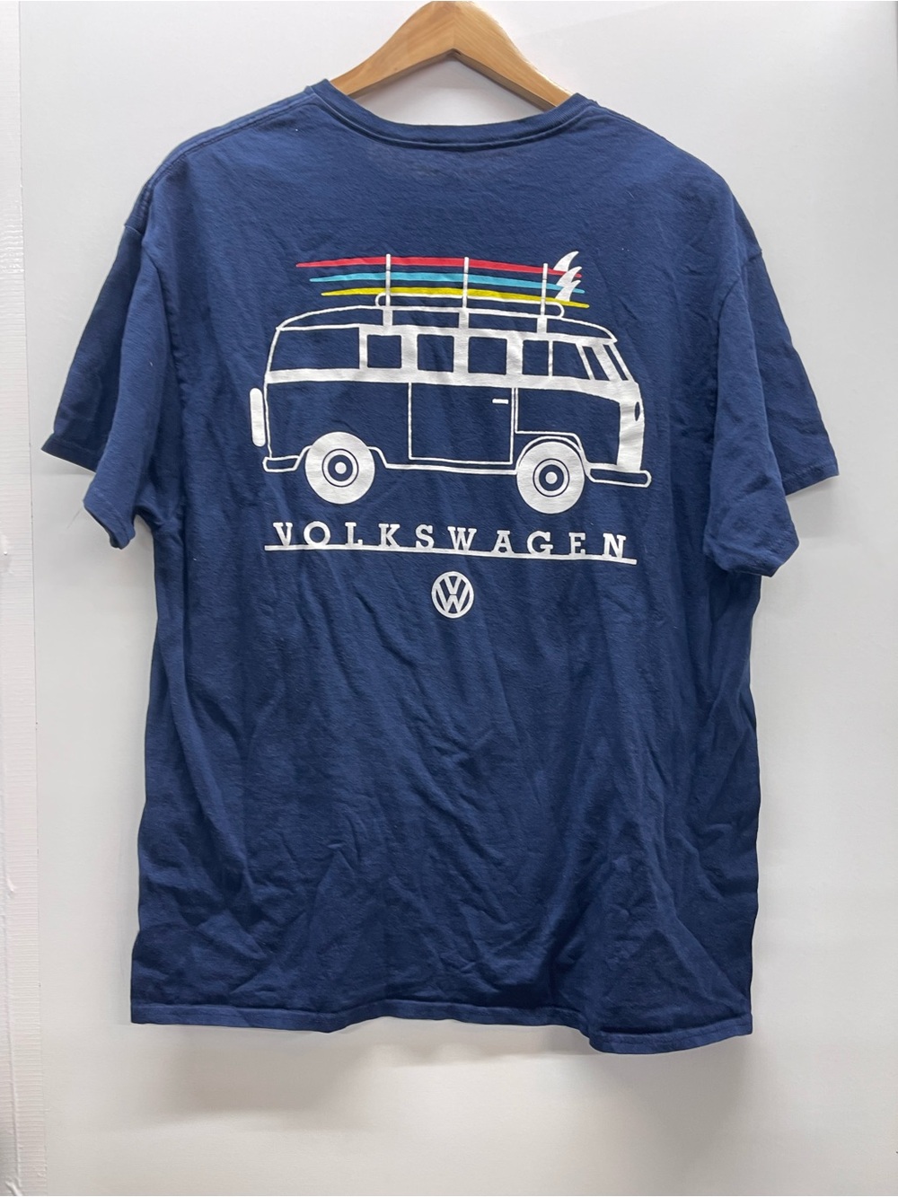 VW Volkswagen navy shirt with Type 2 Bus Graphic